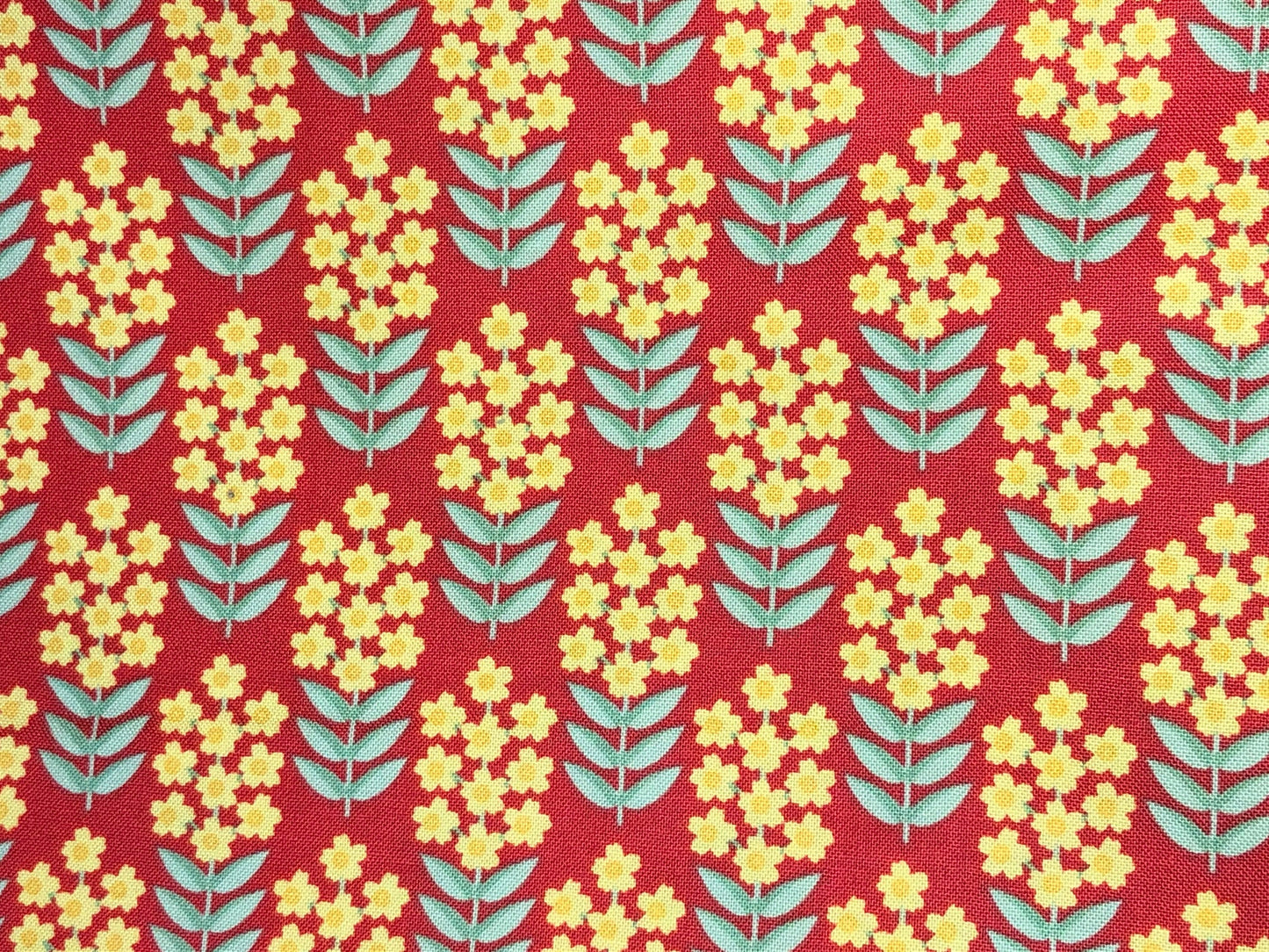 Yellow Floral on Red