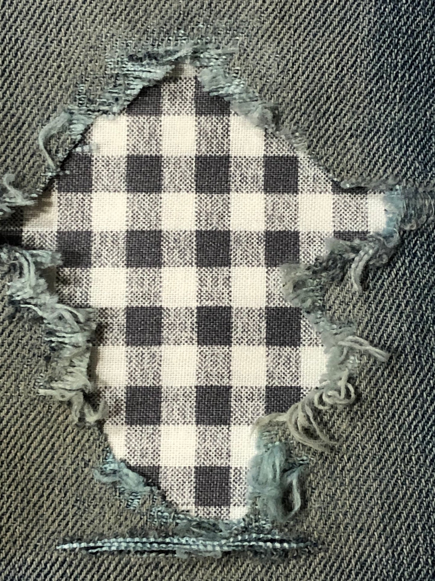 Grey and White Gingham Check