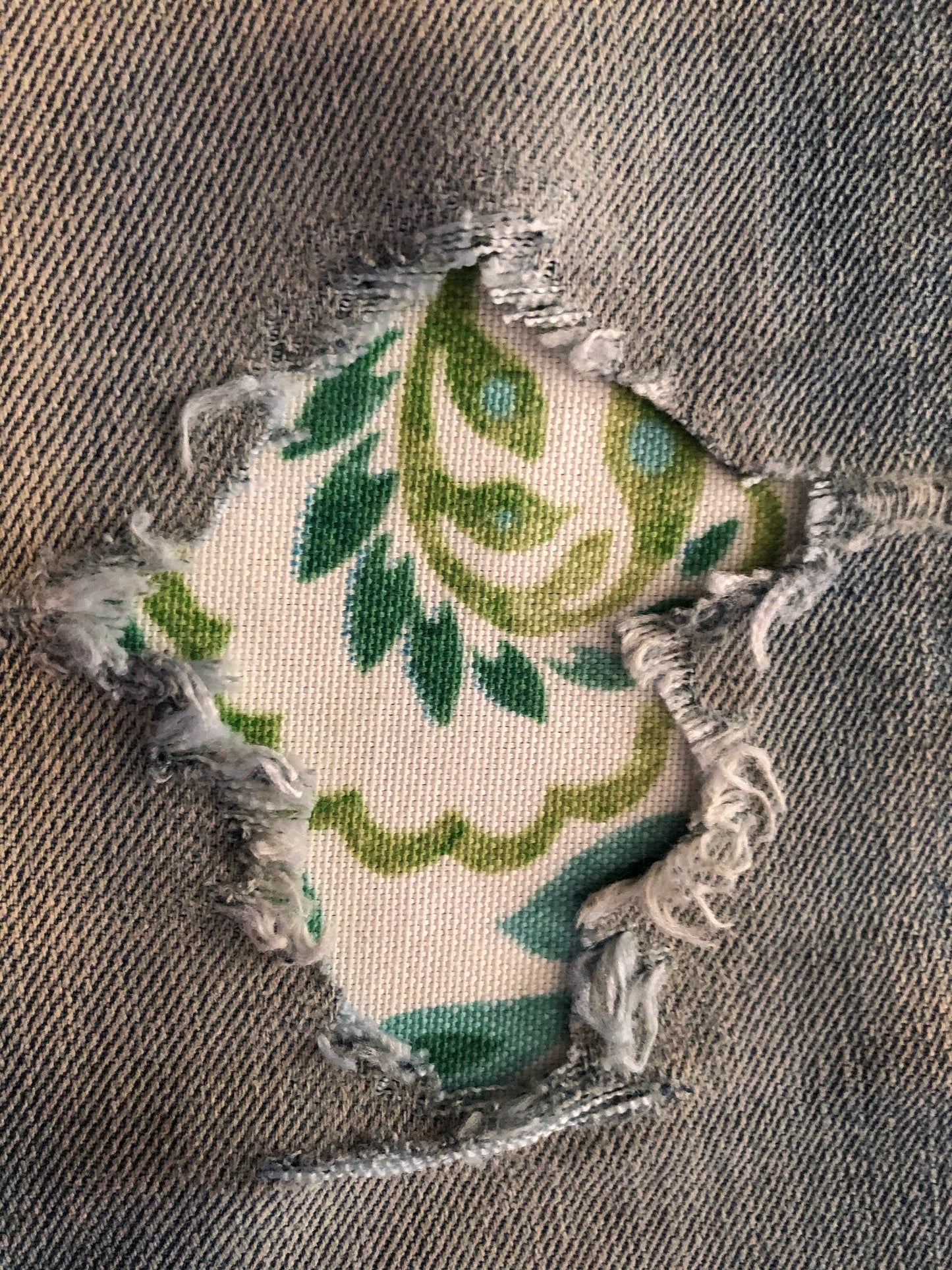 Teal and Green Leaf "Pretty Patches"