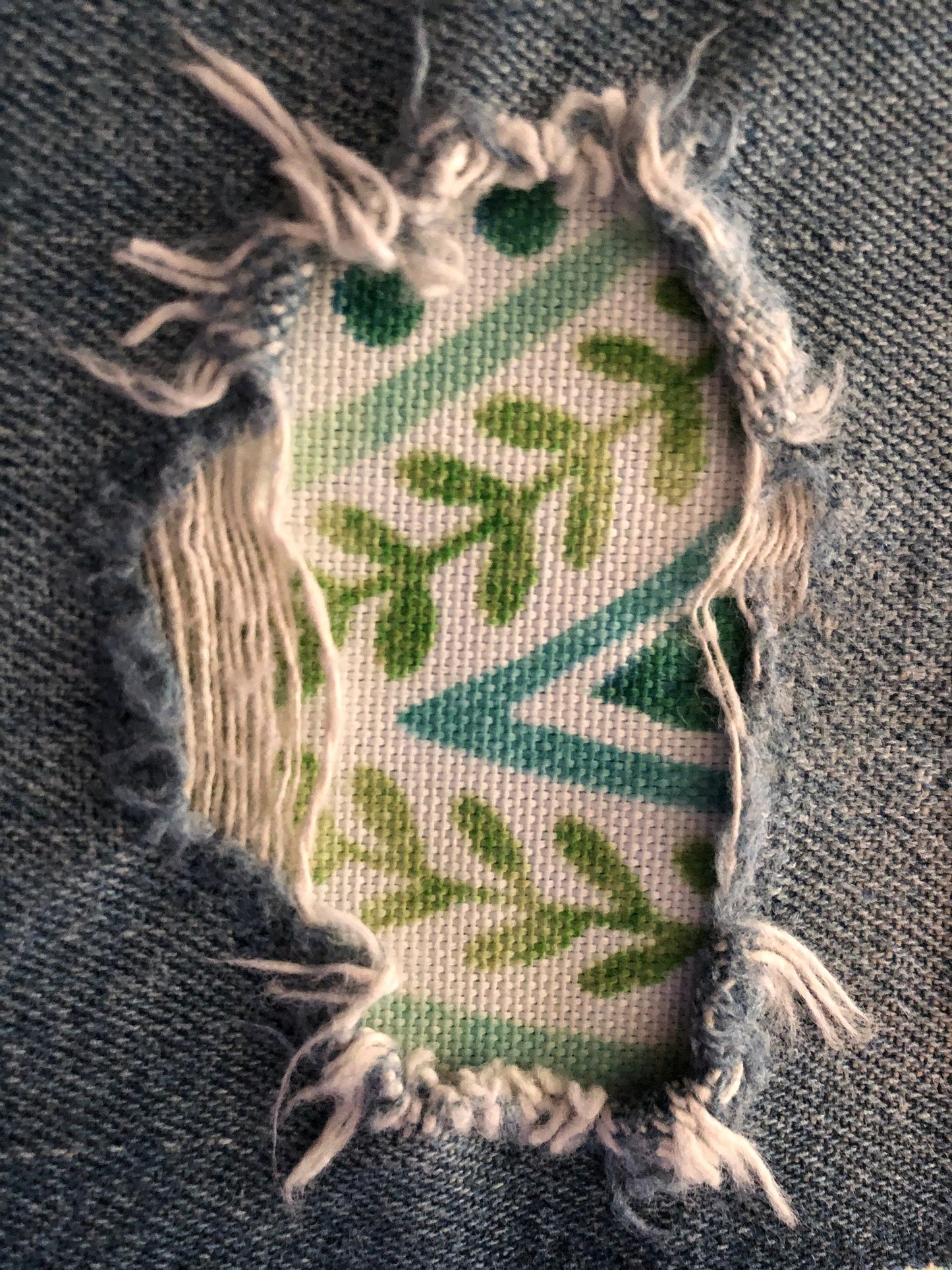 Teal and Green Leaf "Pretty Patches"
