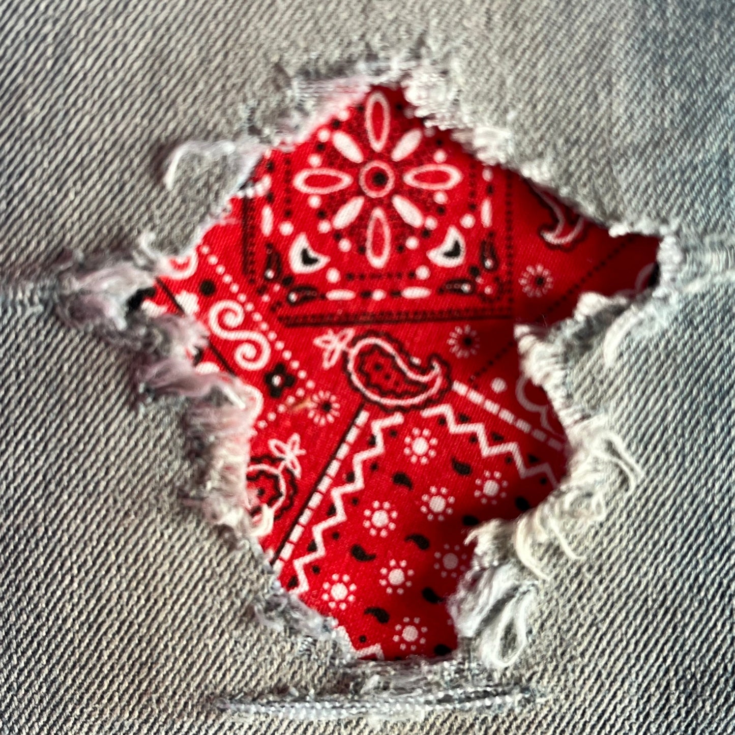 Bandana Red Patch Jeans Amiri MX1 Red Bandana Patch Jeans Deep