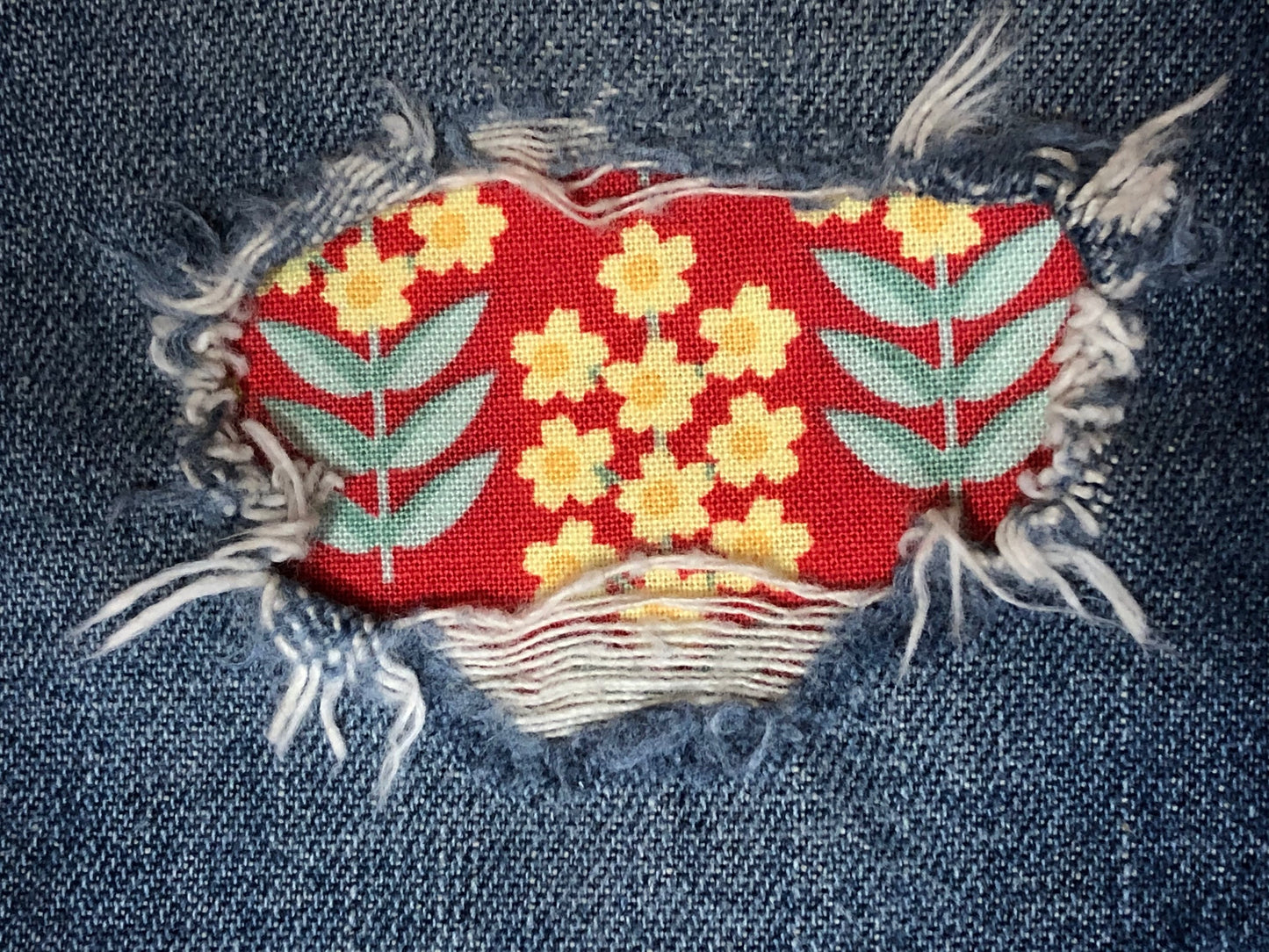 Yellow Floral on Red