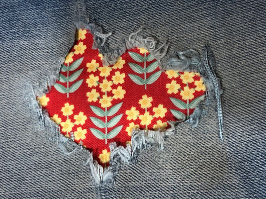 Yellow Floral on Red