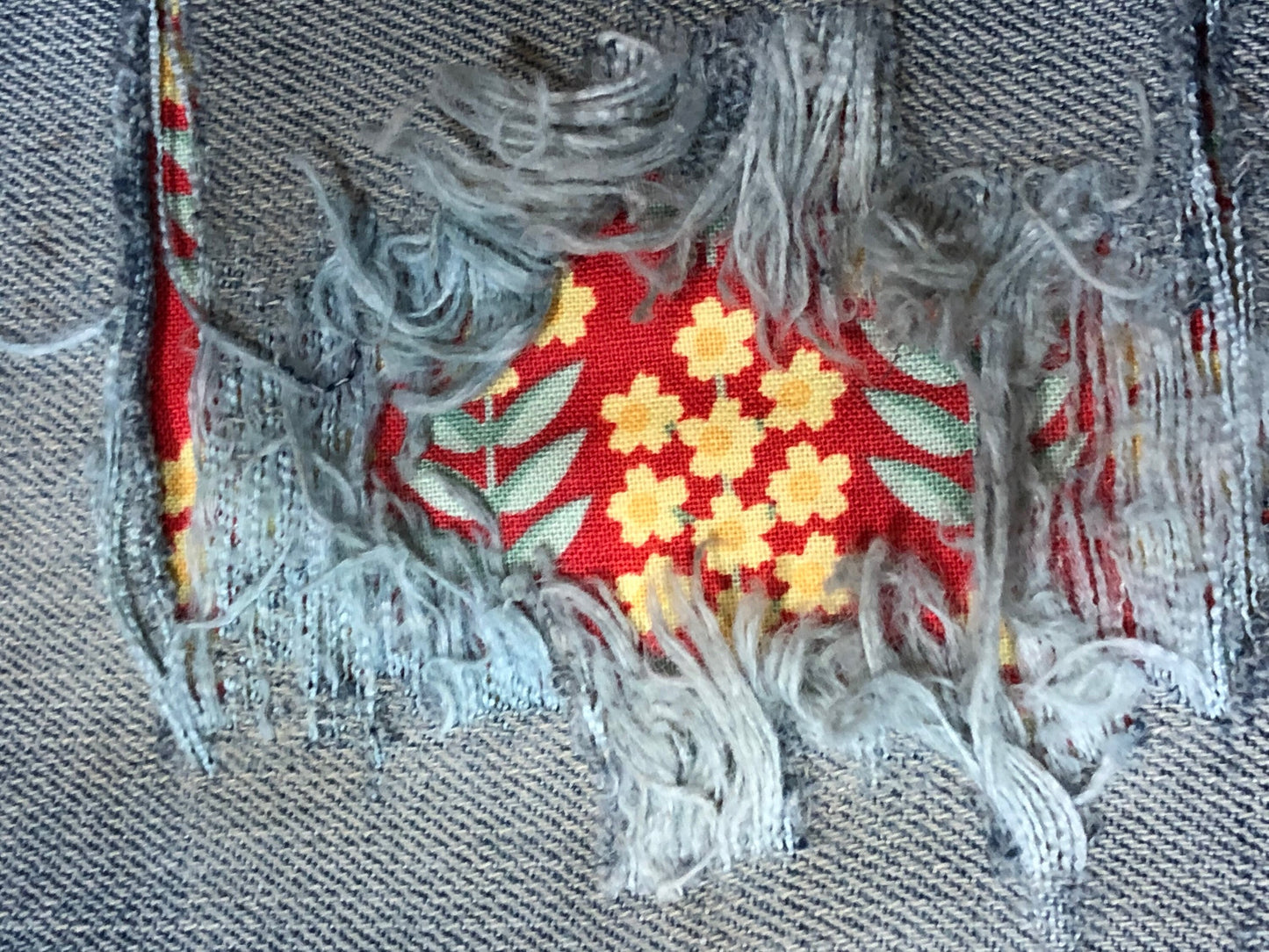 Yellow Floral on Red