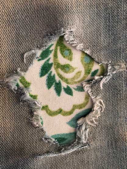 Teal and Green Leaf  "Pretty Patches"