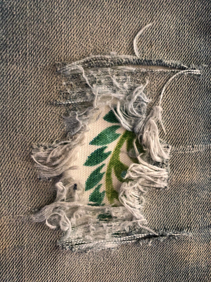 Teal and Green Leaf  "Pretty Patches"