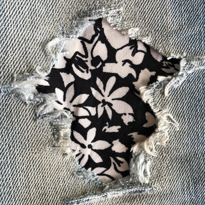 Black and White Floral STRETCH