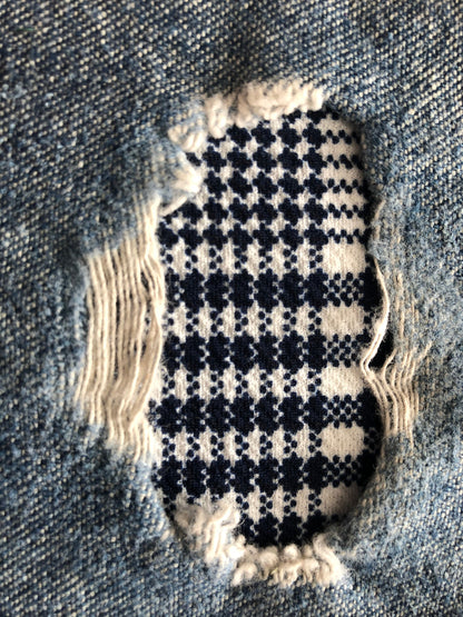 Navy Blue Plaid STRETCH