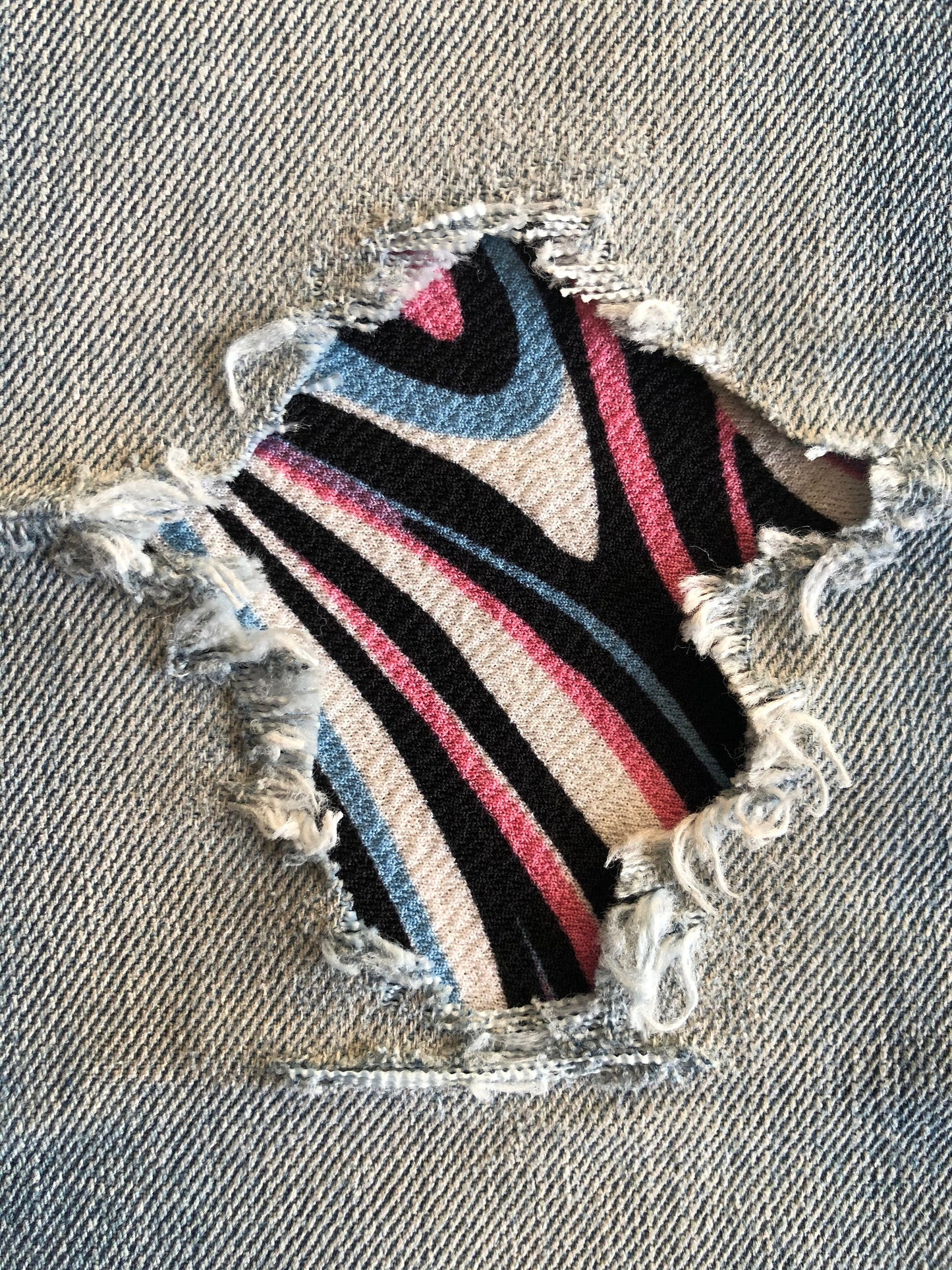 Black, Pink and Blue Swirl STRETCH