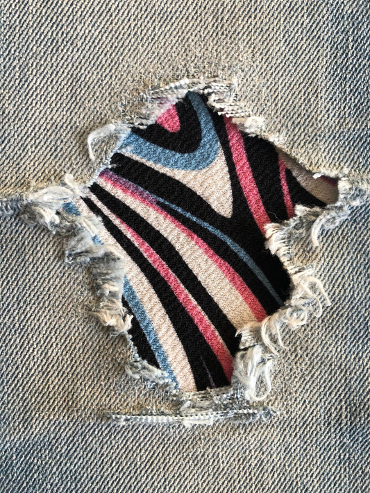 Black, Pink and Blue Swirl STRETCH