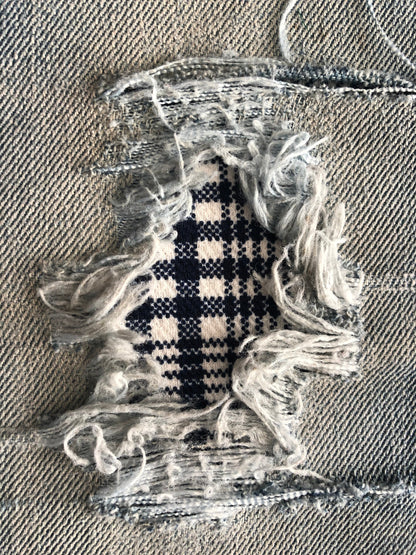 Navy Blue Plaid STRETCH